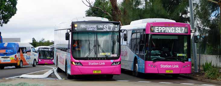 Ourbus DXK98B, Hillsbus B7RLE 6854 & 6851 and Transdev B8RLE Bustech 6801